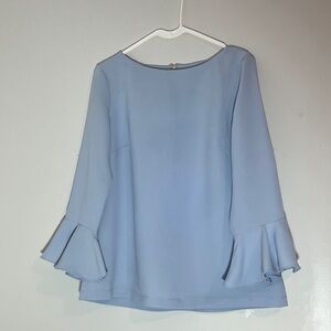 Sail to Sable Light Blue Bell Sleeve Blouse